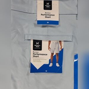 NEW Members Mark Benton Performance Shorts Men's 38 UPF 30 NWT Light Blue Golf